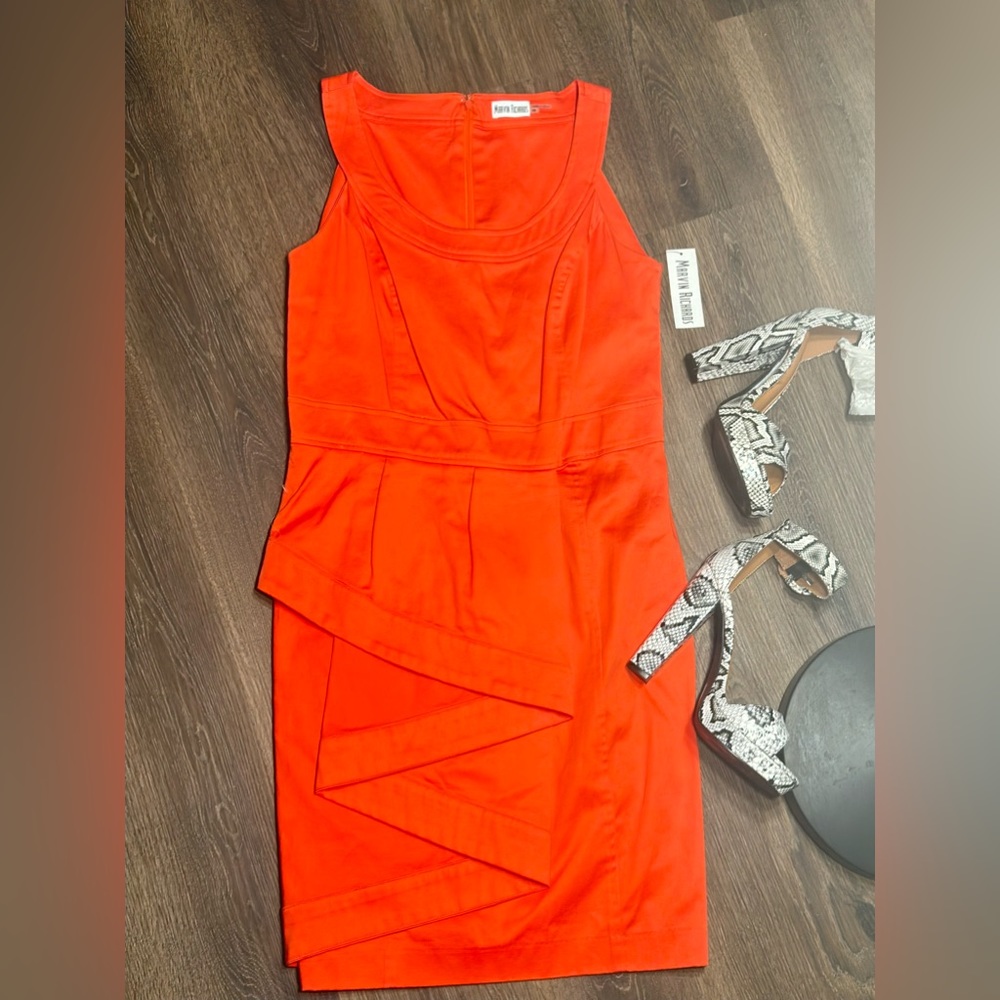 Nwt Marvin richards orange ruffled size 10 dress - Picture 4 of 13
